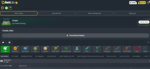 Livewetten-Bereich auf einer Webseite von Betcio